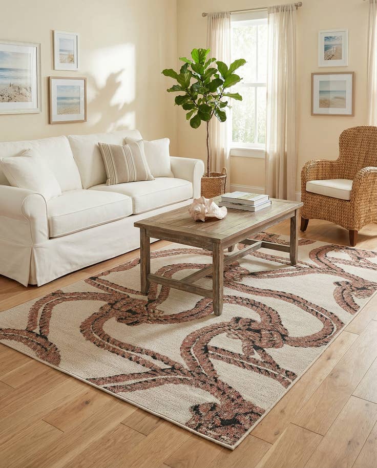 Detail image of 5' x 8' Easy-Clean Coastal Indoor / Outdoor Rug