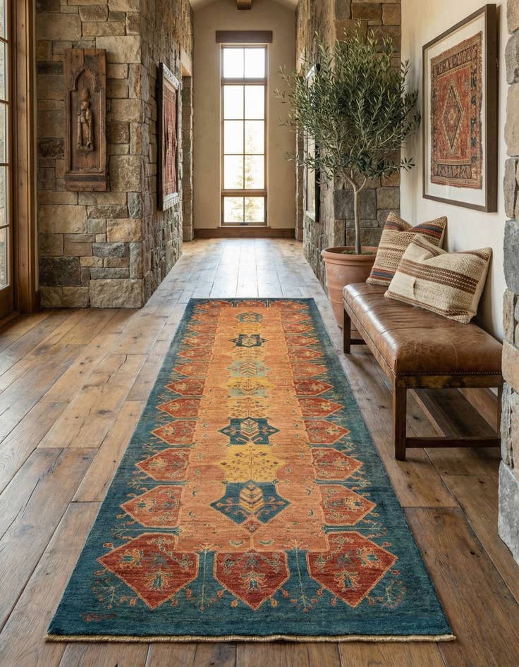 Detail image of  3' x 11' 3 Luribaft Wool Runner Rug