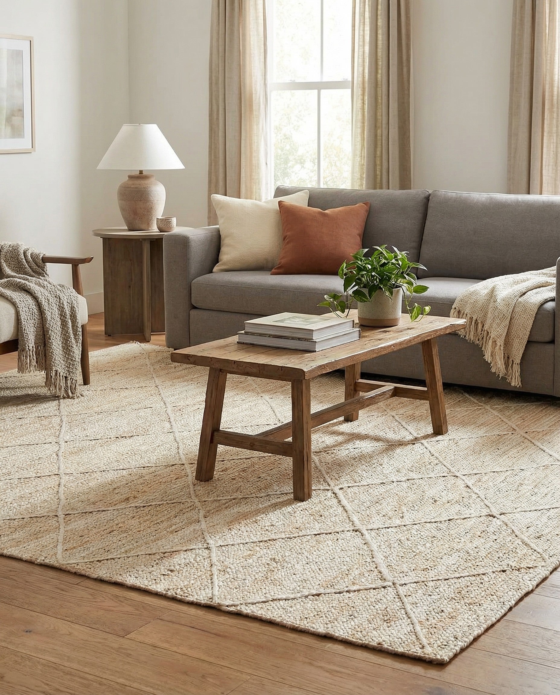  6' 1 x 9'  Hand Braided Jute Rug