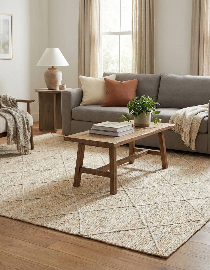 Detail image of  6' 1 x 9'  Hand Braided Jute Rug