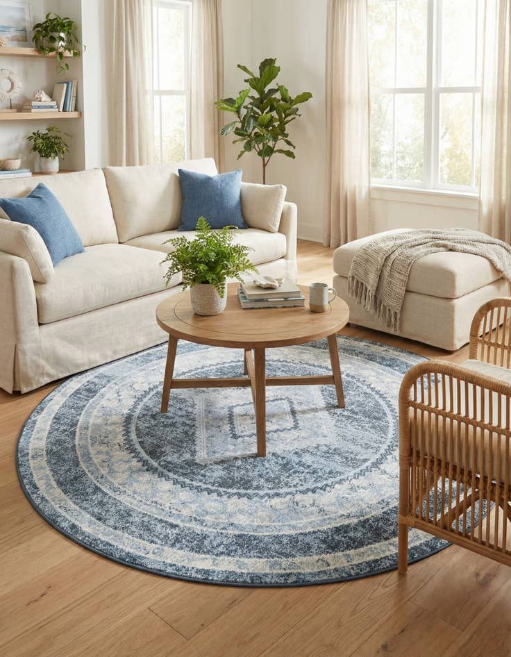 Detail image of 5' 3 x 5' 3 Kamala Washable Round Rug