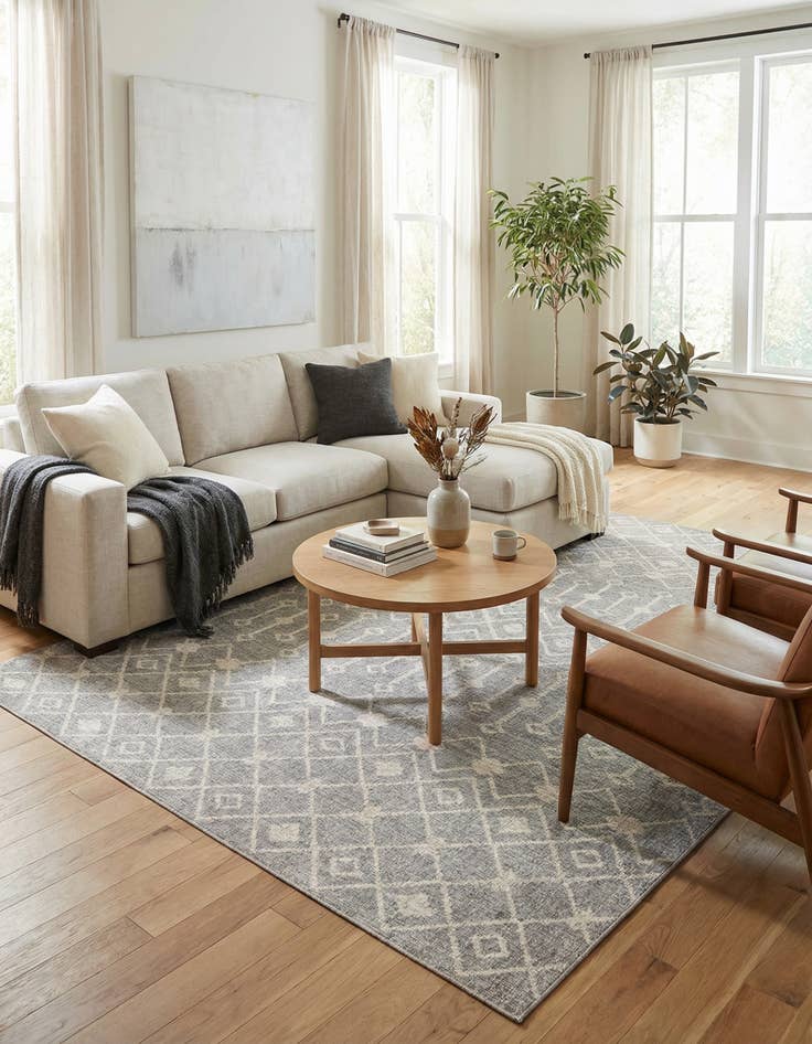 Detail image of 10' x 13' Eco Trellis Rug