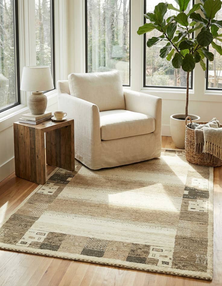 Detail image of 4' x 6'  Hand Knotted Kashkuli Gabbeh Wool Rug