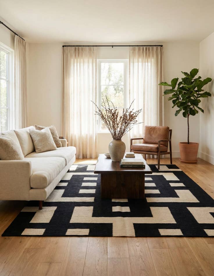 Detail image of 5' 9 x 7' 10  Hand Woven Kilim Modern Wool Rug