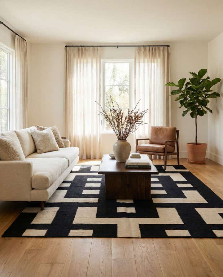 5' 9 x 7' 10 Hand Woven Kilim Modern Wool Rug