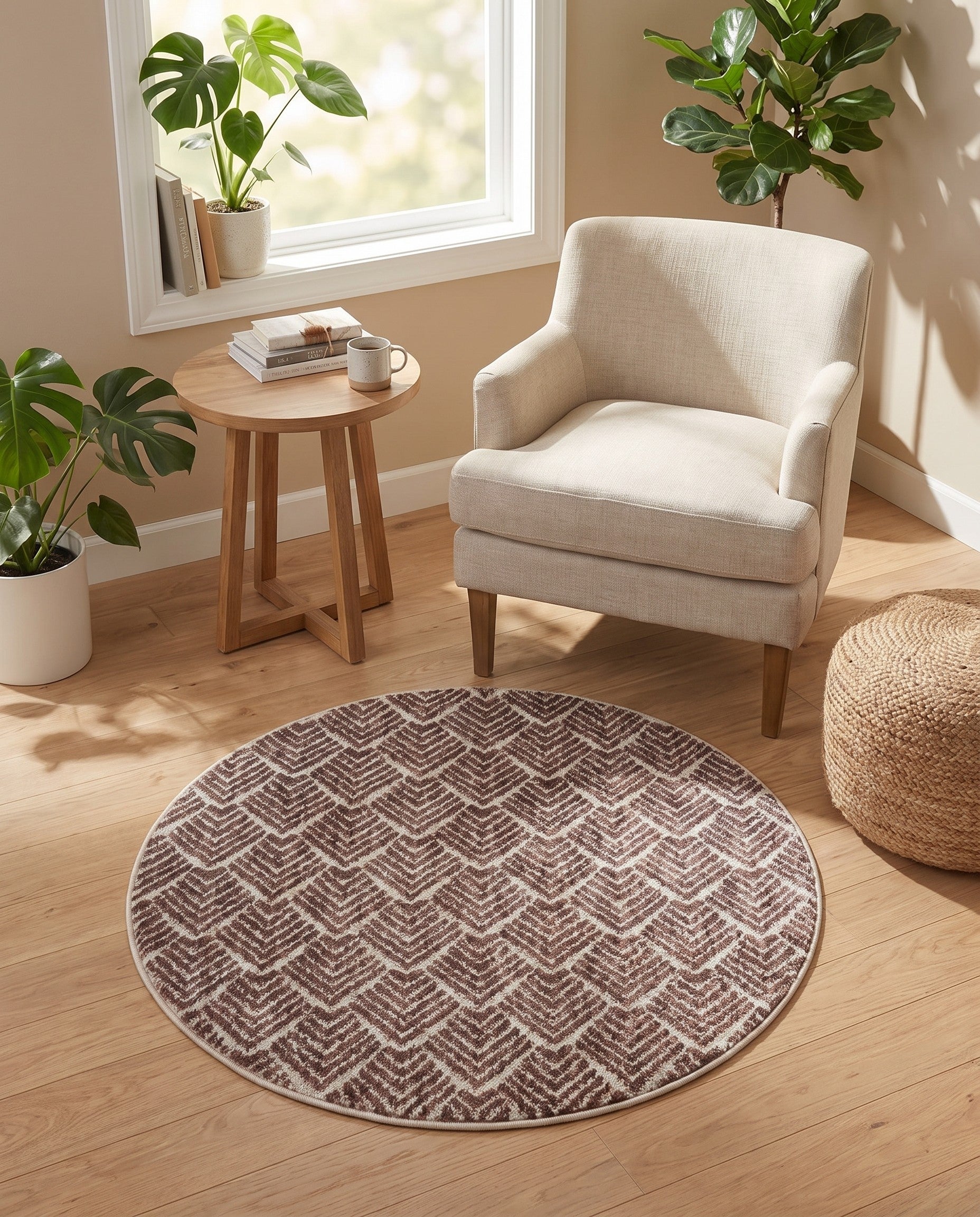 3' 3 x 3' 3 Eco Trellis Round Rug