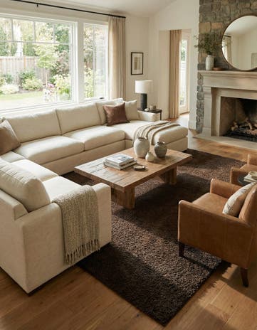 Brown Dunes Square Rug