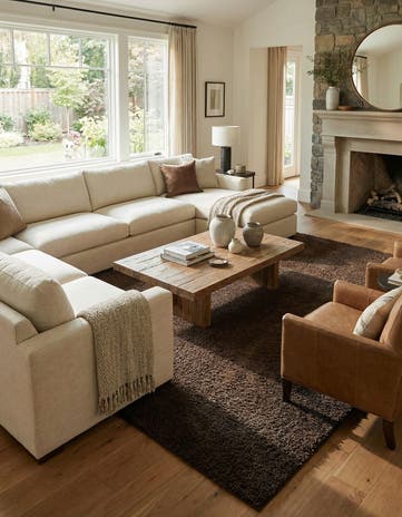 Brown Dunes Square Rug