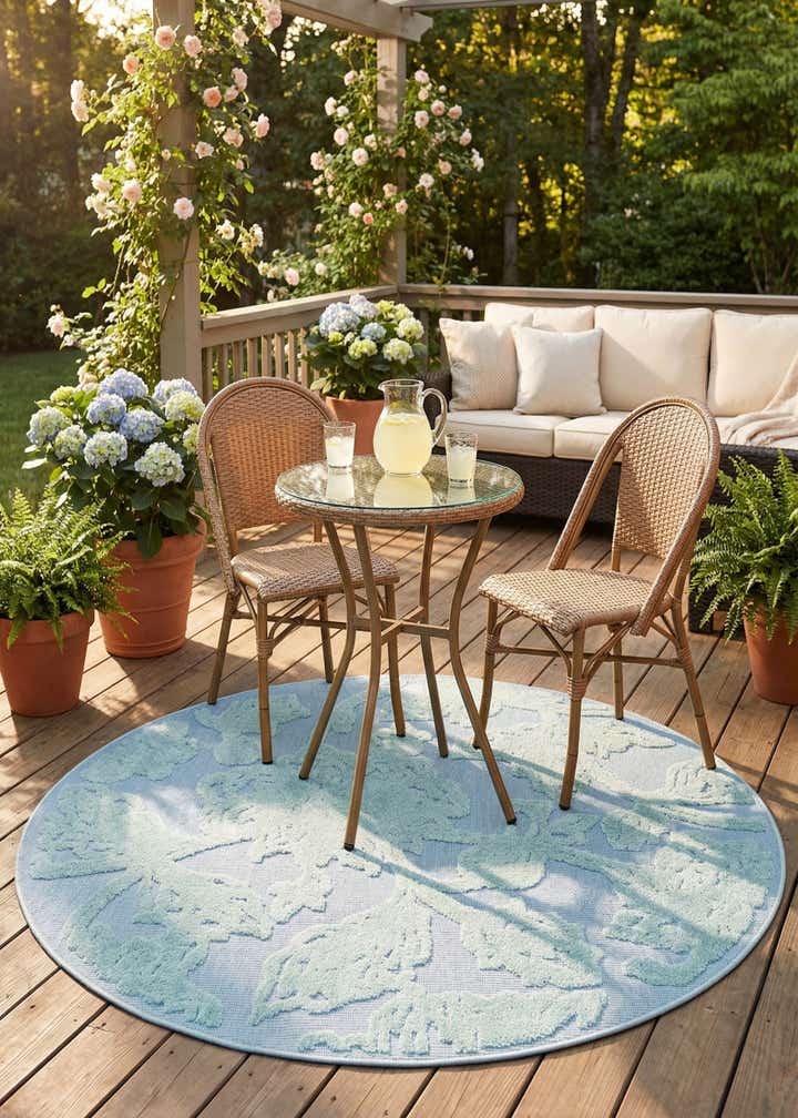 5' 3 x 5' 3 Easy-Clean Aruba Indoor / Outdoor Round Rug