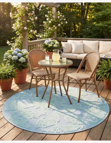 5' 3 x 5' 3 Easy-Clean Aruba Indoor / Outdoor Round Rug