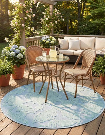 5' 3 x 5' 3 Easy-Clean Aruba Indoor / Outdoor Round Rug