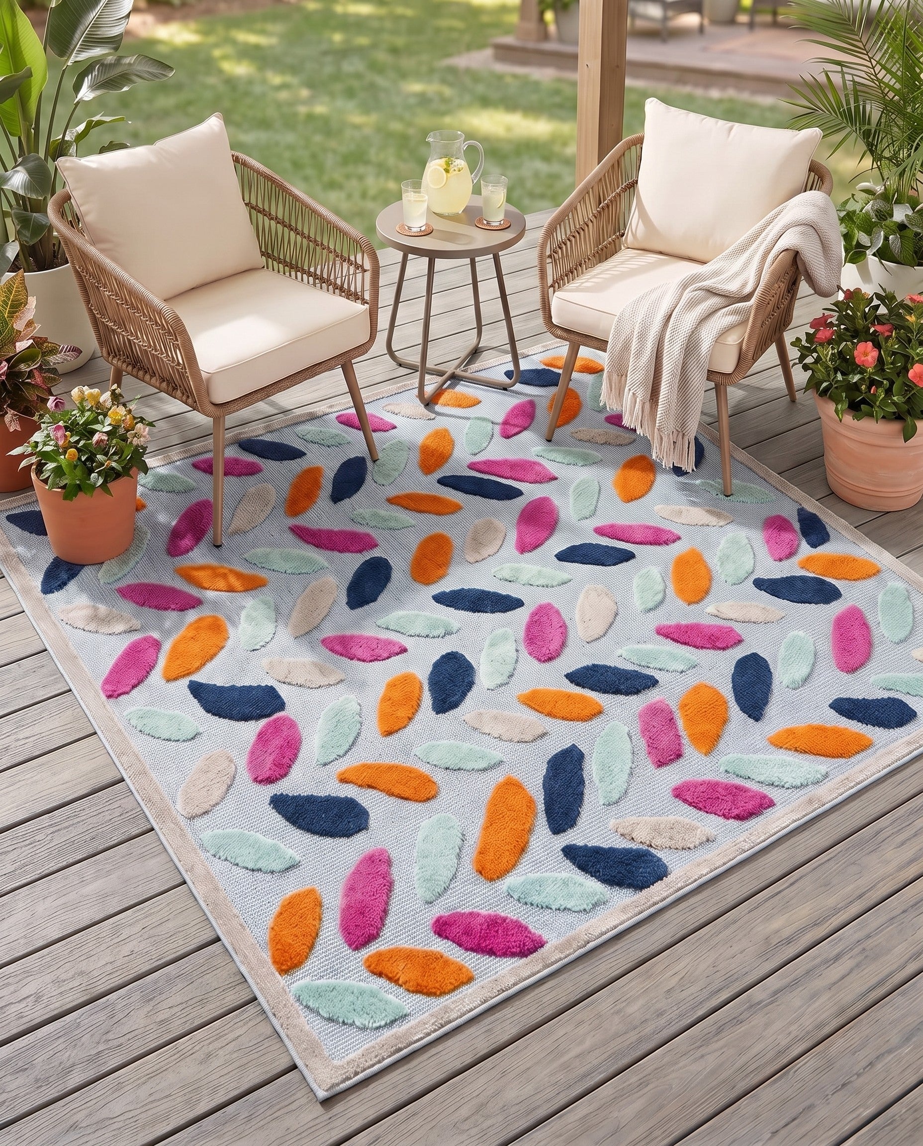 5' 3 x 5' 3 Easy-Clean Aruba Indoor / Outdoor Square Rug