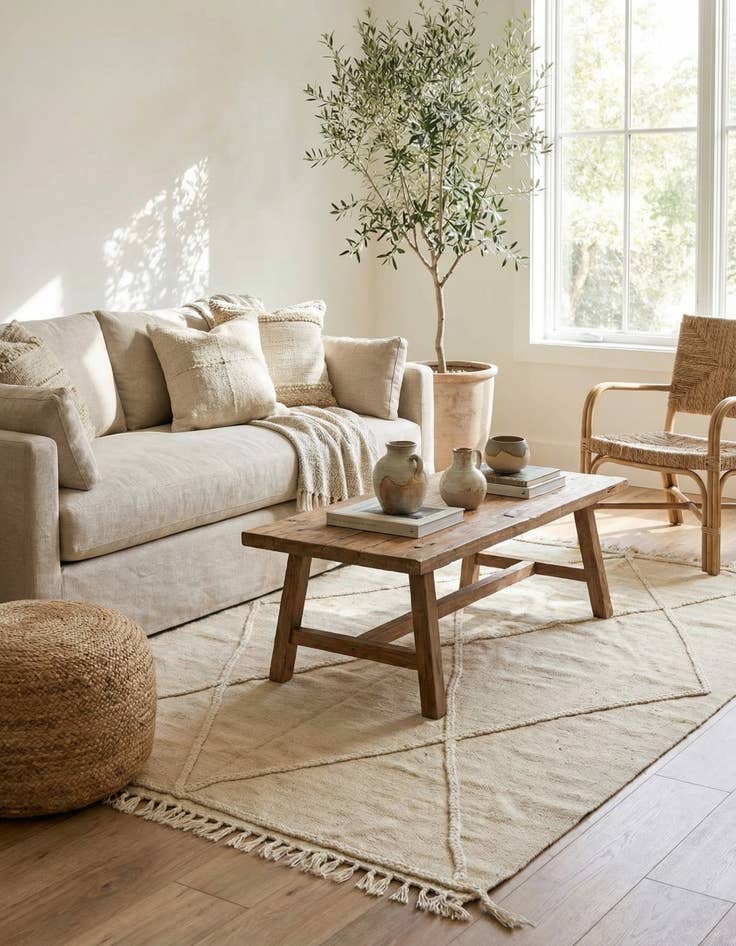 Detail image of 4' x 5' 10  Hand Woven Kilim Modern Wool Rug