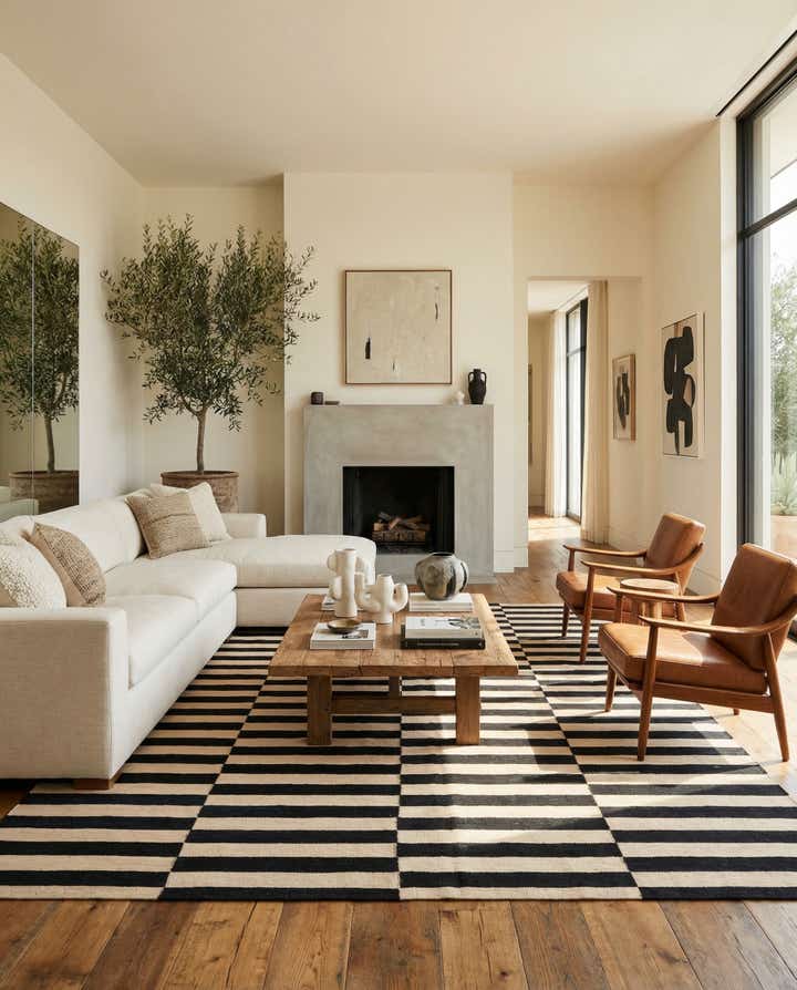 6' 10 x 9' 8 Hand Woven Kilim Modern Wool Rug