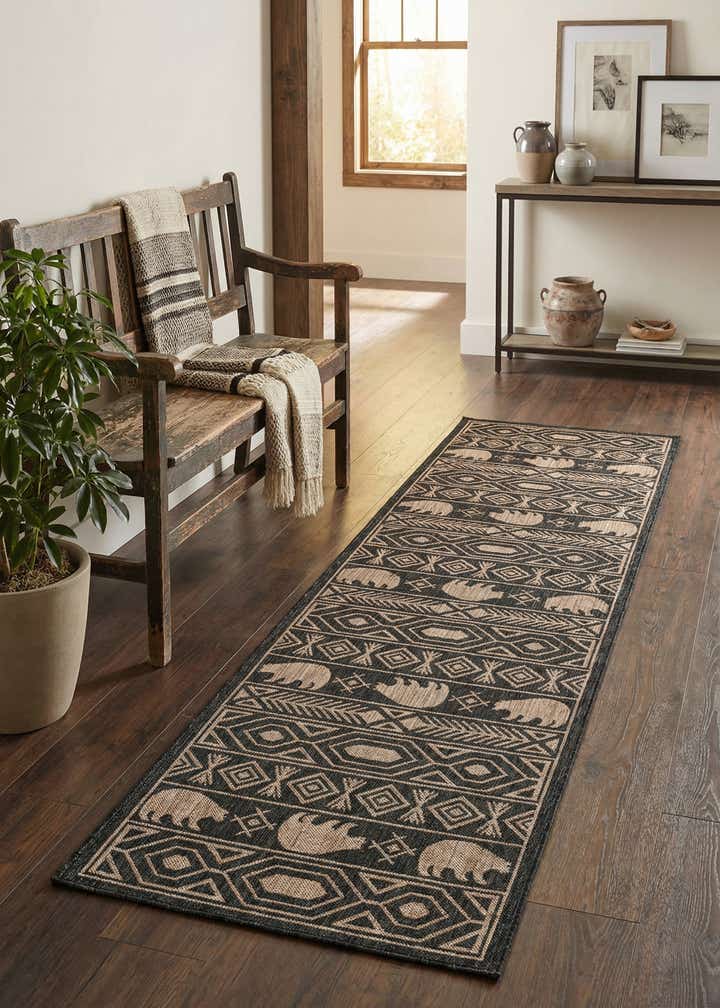2' 7 x 12' Easy-Clean Southwestern Indoor / Outdoor Runner Rug