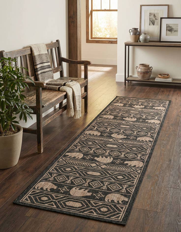 Detail image of 2' 7 x 12'  Washable Southwestern Indoor / Outdoor Runner Rug