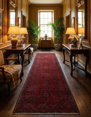 2' 11 x 9' 6 Hand Knotted Khal Mohammadi Wool Runner Rug