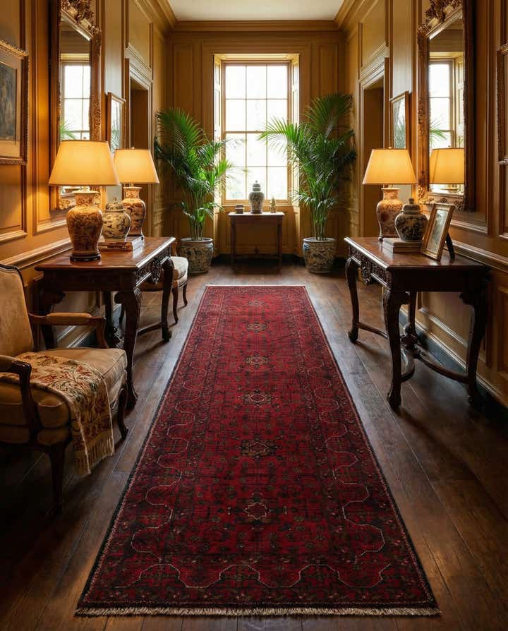 2' 11 x 9' 6 Hand Knotted Khal Mohammadi Wool Runner Rug