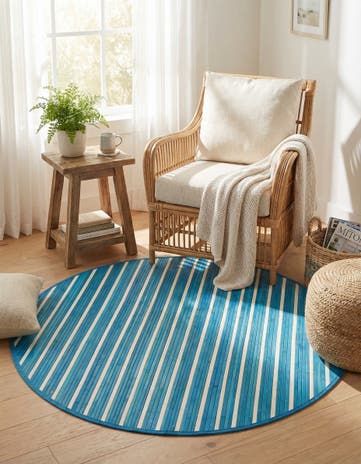 5' 3 x 5' 3 Bamboo Round Rug