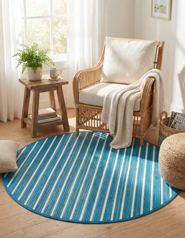 5' 3 x 5' 3 Bamboo Round Rug