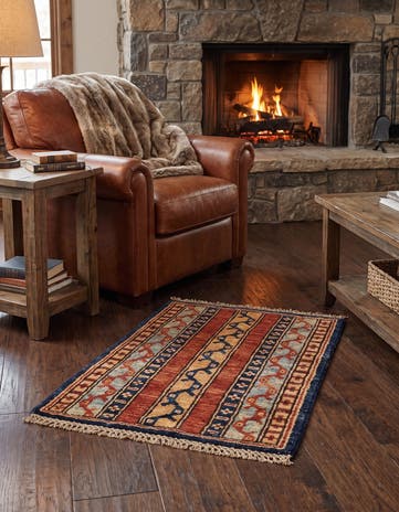 1' 4 x 2' Hand Knotted Ziegler Rug
