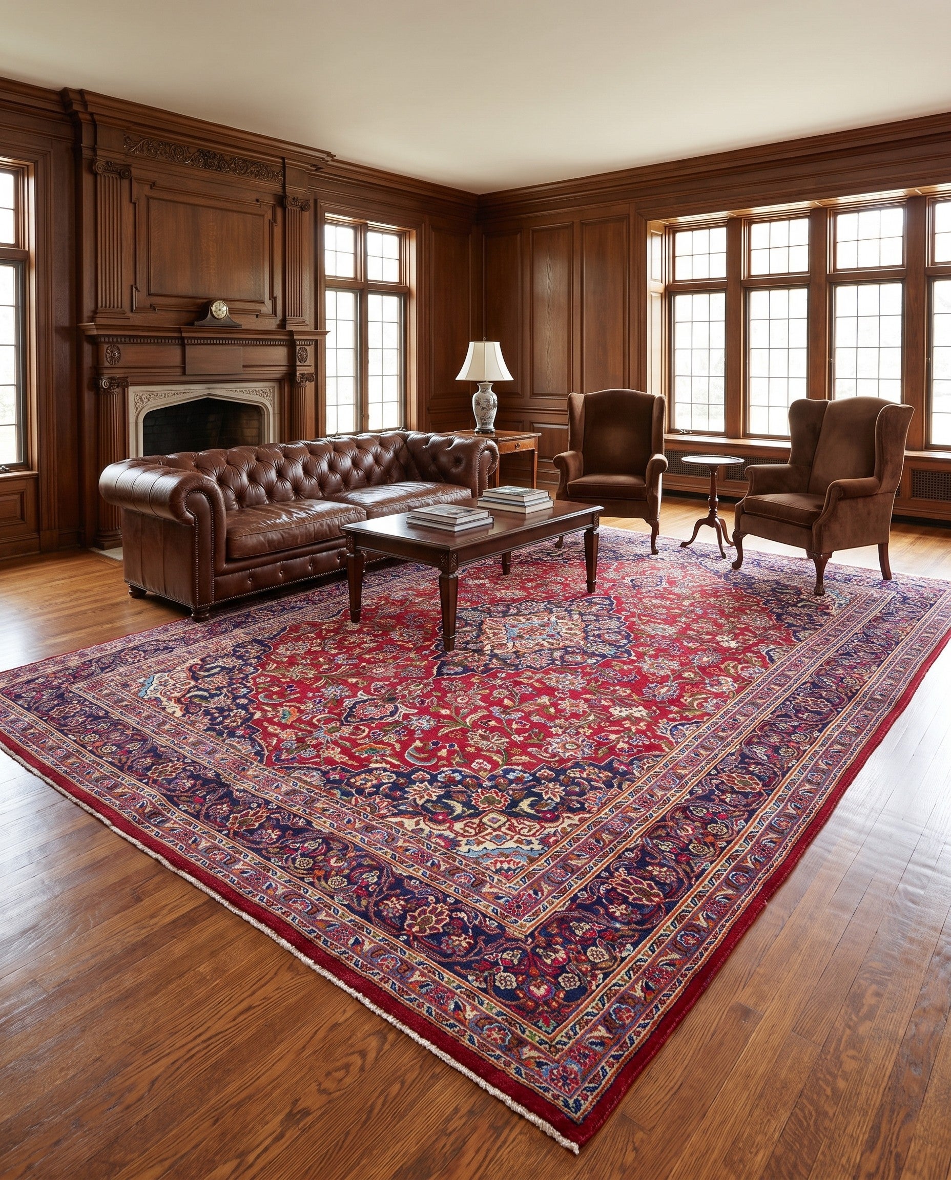 9' 8 x 12' 8 Hand Knotted Mashad Persian Wool Rug