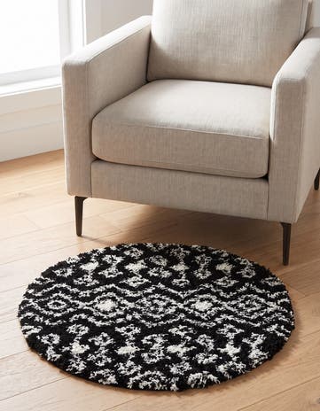 3' x 3' Moroccan Trellis Shag Round Rug