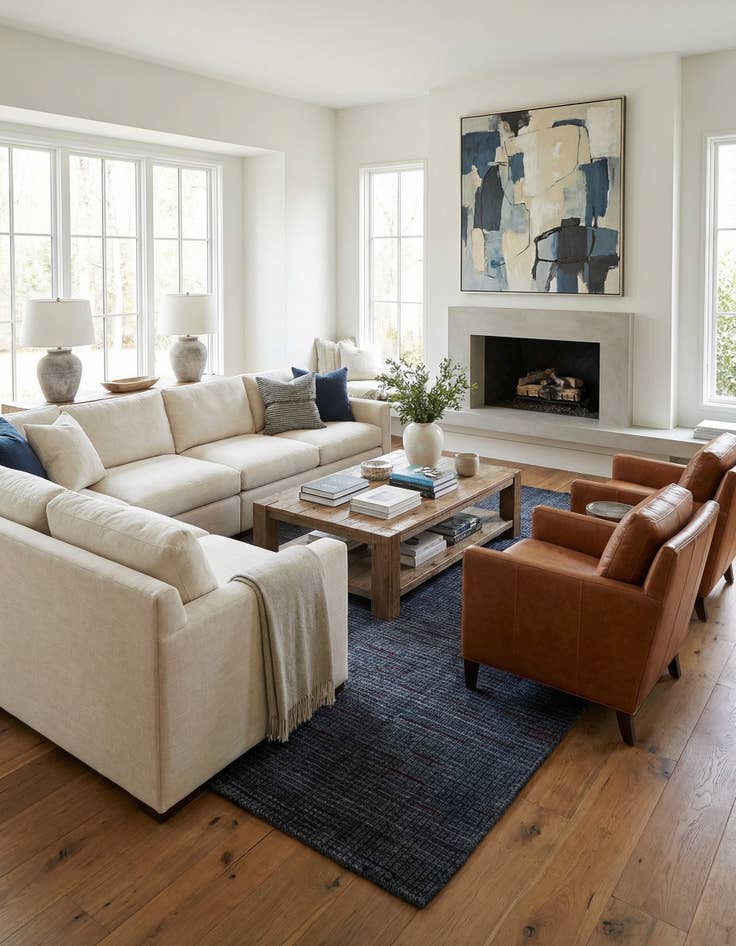 Detail image of 6' 6 x 10'  Hand Knotted Darya Wool Rug