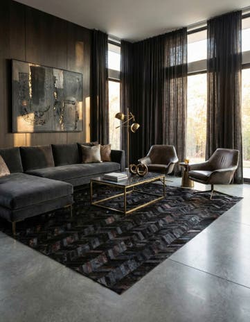 6' x 8' 11 Cowhide Stocks Rug