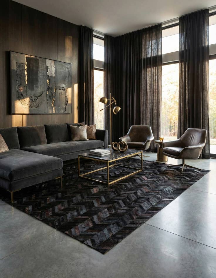 Detail image of 6' x 8' 11 Cowhide Stocks Rug