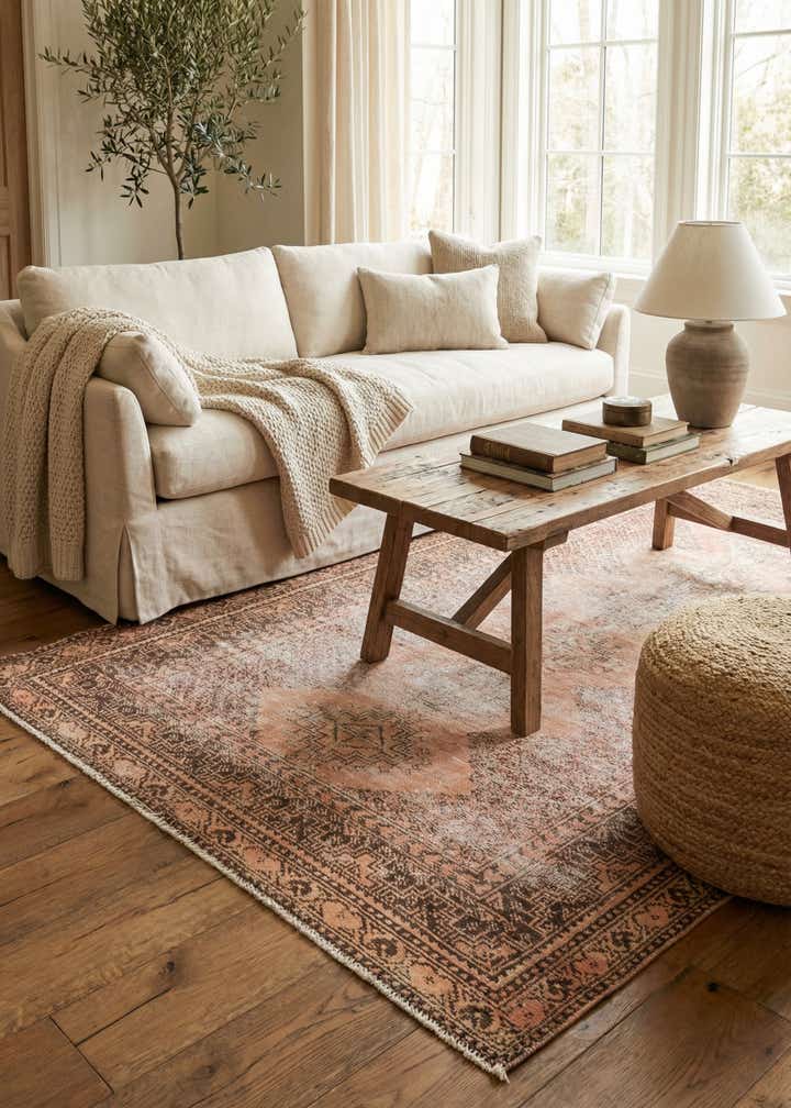 4' x 6' 5 Hand Knotted Ultra Vintage Persian Wool Rug