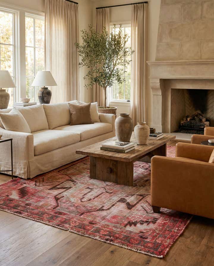 4' 4 x 6' 3 Hand Knotted Ultra Vintage Persian Wool Rug