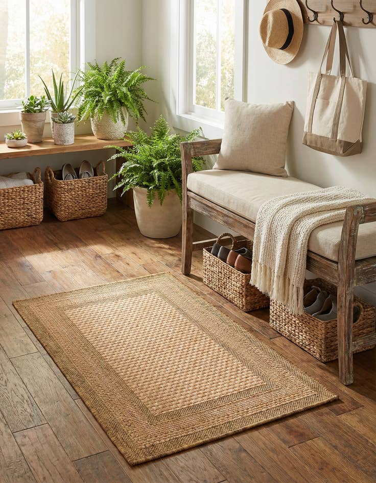 Detail image of 2' 2 x 3' Easy-Clean Border Indoor / Outdoor Rug