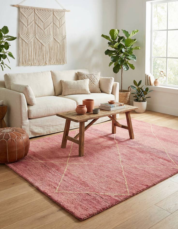 Detail image of 4' 6 x 6' 6  Hand Knotted Moroccan Wool Rug