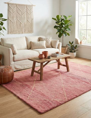 4' 6 x 6' 6 Hand Knotted Moroccan Wool Rug