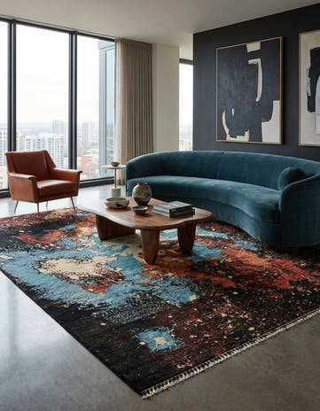 6' 7 x 9' 7 Rubin Wool Rug