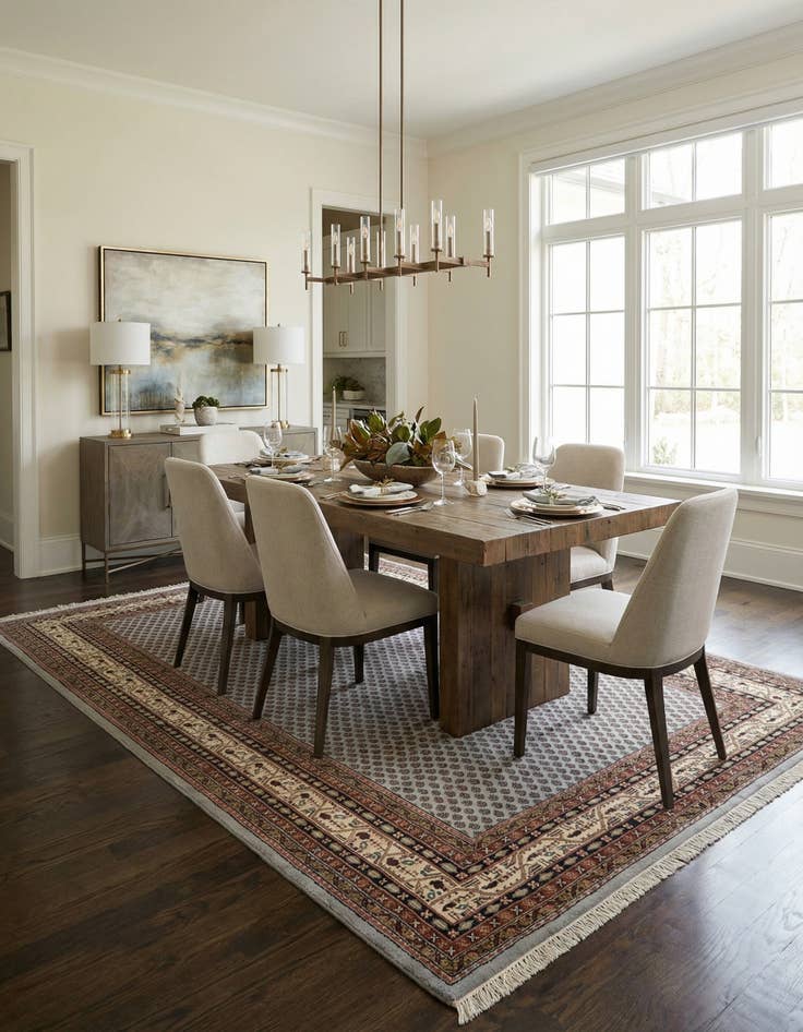 Detail image of 6' 5 x 11' 3  Hand Knotted Mir Wool Rug