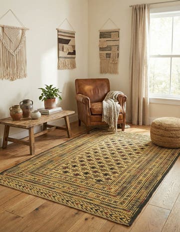 4' x 6' 3 Hand Knotted Sumak Wool Rug