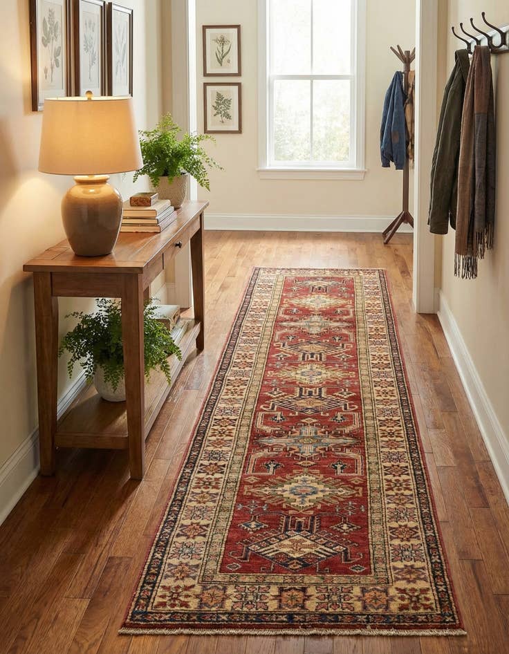 Detail image of 2' 9 x 10'  Hand Knotted Kazak Oriental Runner Rug