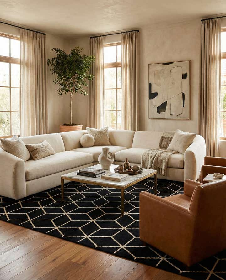 6' 8 x 10' 4 Hand Knotted Moroccan Wool Rug