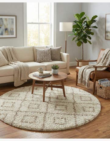 7' 10 x 7' 10 Trellis Shag Round Rug