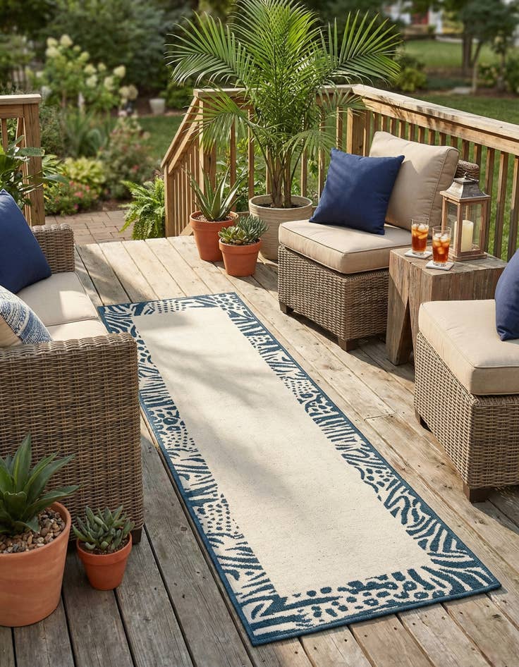 Detail image of 2' x 8'  Washable Safari Indoor / Outdoor Runner Rug