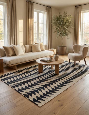 6' 11 x 9' 6 Hand Woven Kilim Modern Wool Rug