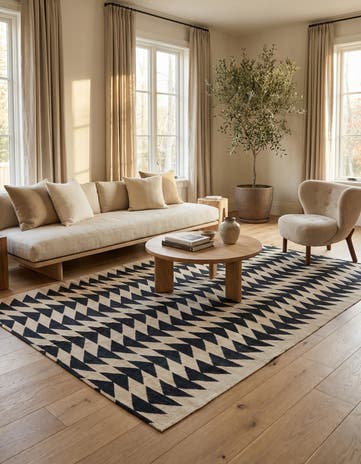 6' 11 x 9' 6 Hand Woven Kilim Modern Wool Rug
