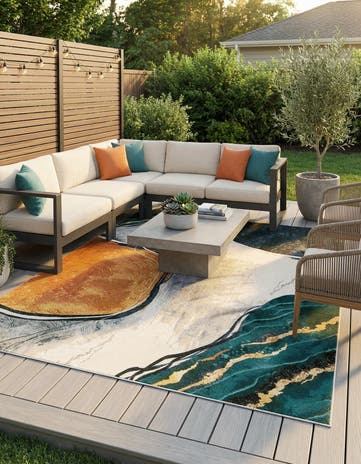 7' 10 x 10' Easy-Clean Modern Indoor / Outdoor Rug