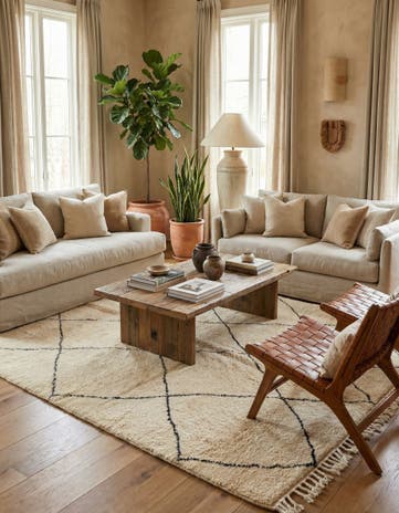 7' x 10' Hand Knotted Moroccan Wool Rug