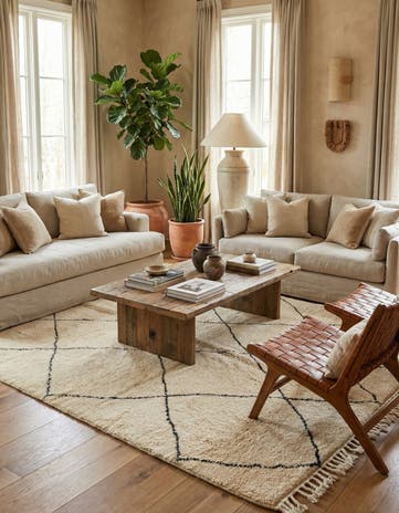 7' x 10' Hand Knotted Moroccan Wool Rug