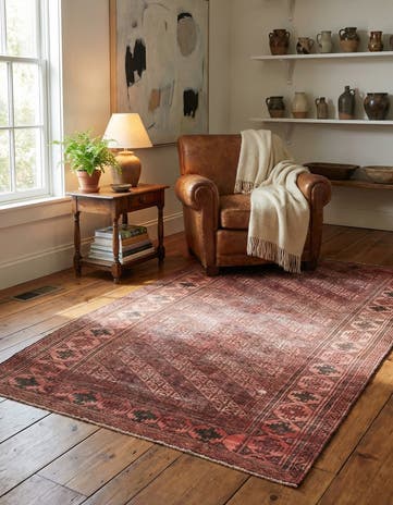 3' 8 x 7' 2 Hand Knotted Ultra Vintage Persian Wool Rug