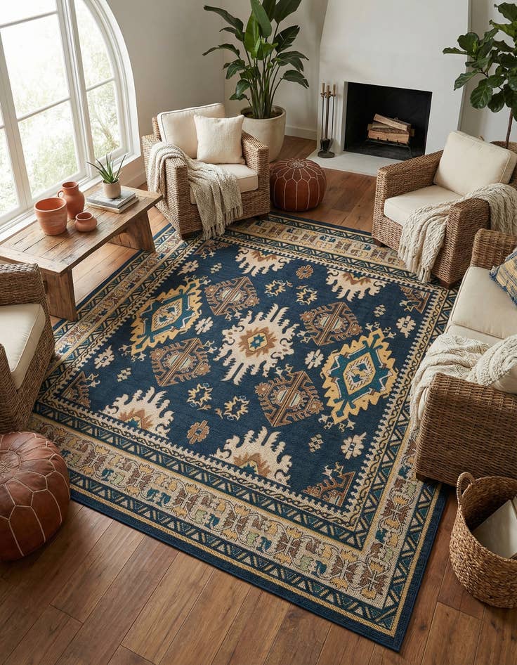 Detail image of 10' x 10'  Washable Baja Indoor / Outdoor Square Rug
