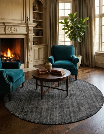 6' 11 x 6' 11 Hand Woven Jill Zarin English Manor Farmhouse Wool Round Rug